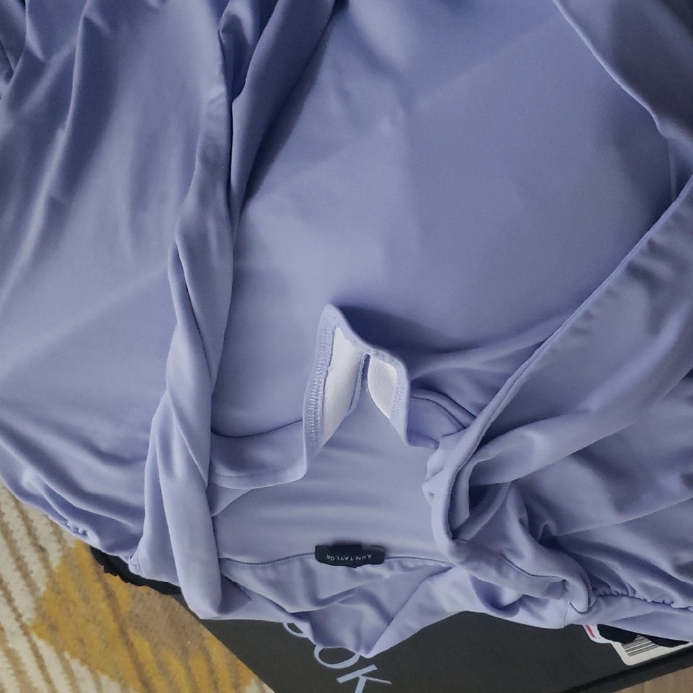 Light Blue Long Sleeve Tie Neck Blouse